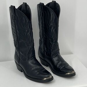 Laredo Black Leather Cowboy Boots MENS SIZE 9D